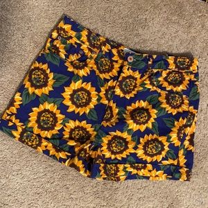 Forever 21 high waisted sunflower shorts